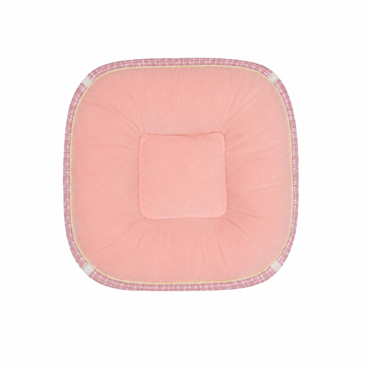 Tail Furniture Pink Plaid Lace Calming Pet Bed ā Ultra Soft Plush Dog & Cat Bed for Small Pets