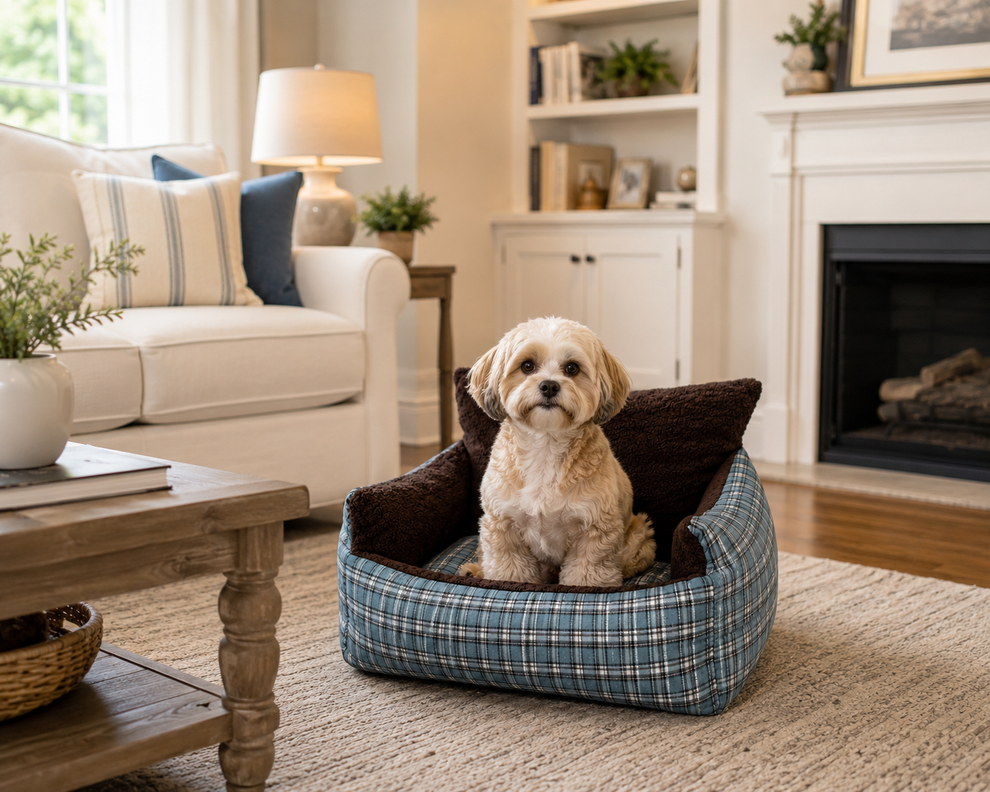 Tail Furniture TailFurniture™ Cozy Plaid Sofa Pet Bed – Orthopedic Dog & Cat Lounge Bed