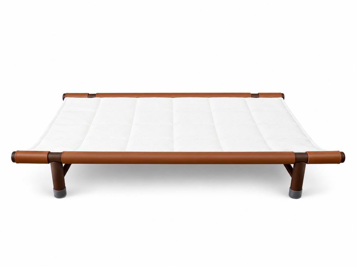 Tail Furniture Tail Furniture™ Luxe Leather Elevated Pet Cot Bed – Modern Cooling Dog & Cat Lounge