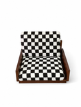 Load image into Gallery viewer, Tail Furniture Checkerboard Plush Pet Lounge Chair – Modern Wooden Dog & Cat Sofa Bed
