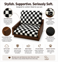 Load image into Gallery viewer, Tail Furniture Checkerboard Plush Pet Lounge Chair – Modern Wooden Dog & Cat Sofa Bed
